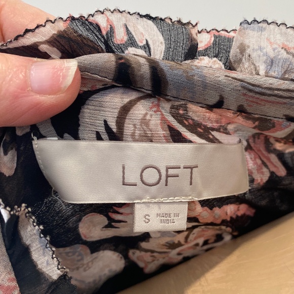 LOFT‎ Floral Black Dress with Lining - Size Small - Picture 13 of 14